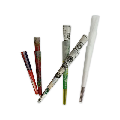 Os cones pre rolados personalizados de 109mm secam o papel de arroz das ervas com Brown
